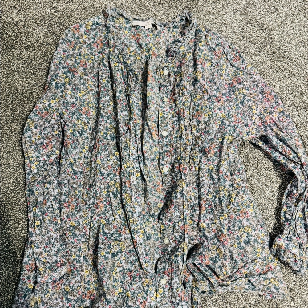 Floral Button-Up Blouse